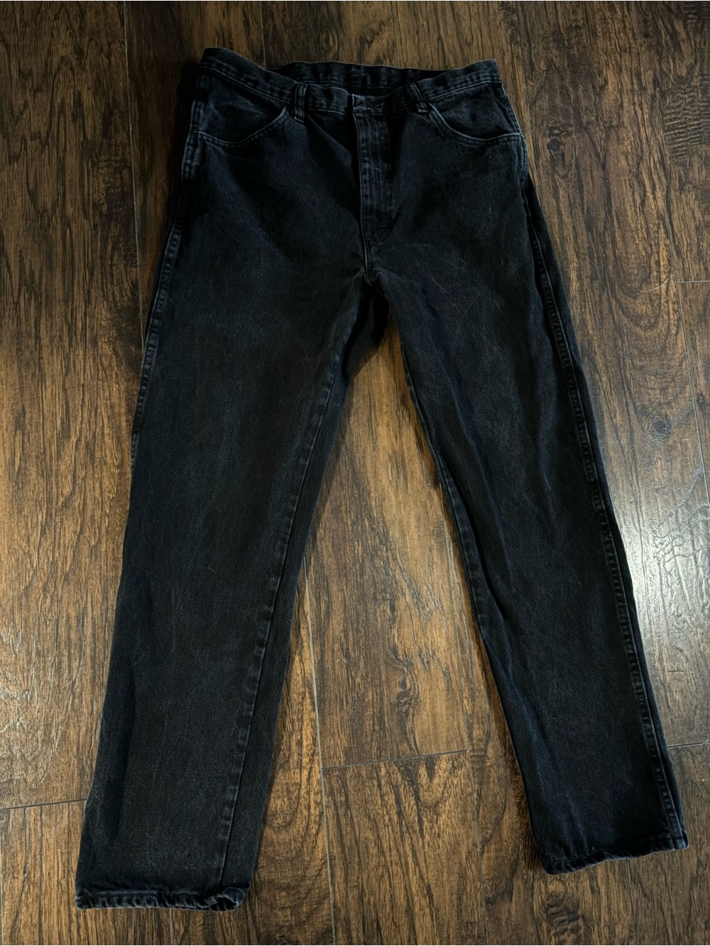 36x34 Men's Black Straight-Leg Jeans - Rustler